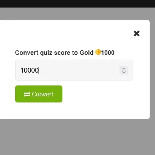 Quiz Score to gold