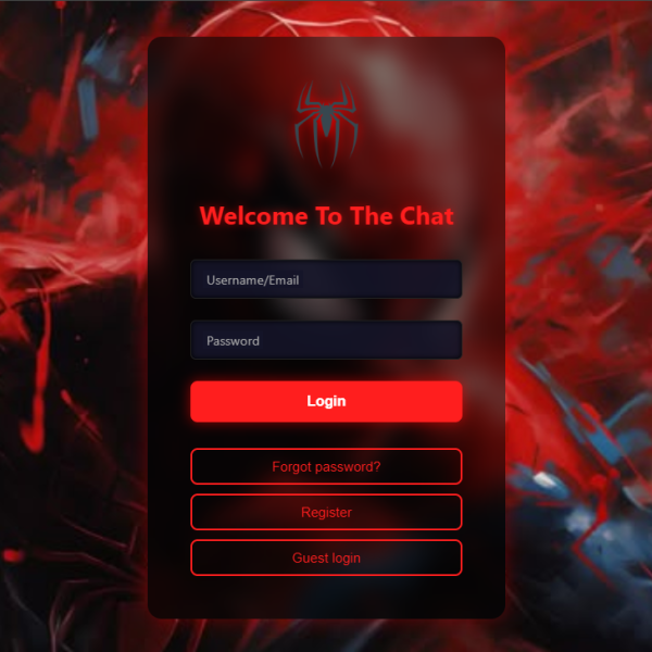 Spiderman login page